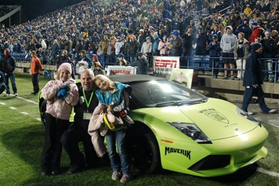 David Dopp, and the car in happier times.&nbsp;He says he can't afford the Lamborghini's upkeep. "That's why rich people own them," he says. "The poor people like me don't." 
